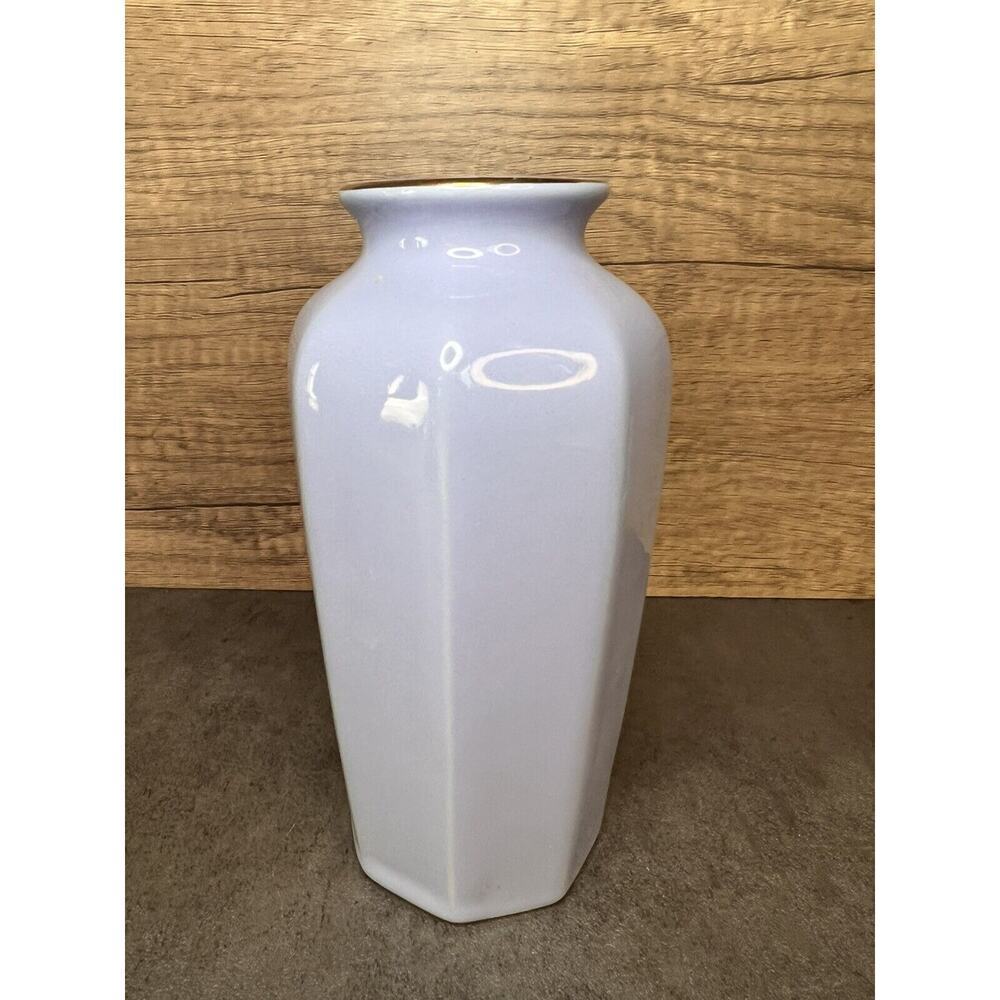 Vintage Otagiri Japan Periwinkle Irises Flower Bud Vase Medium - Picture 3 of 13